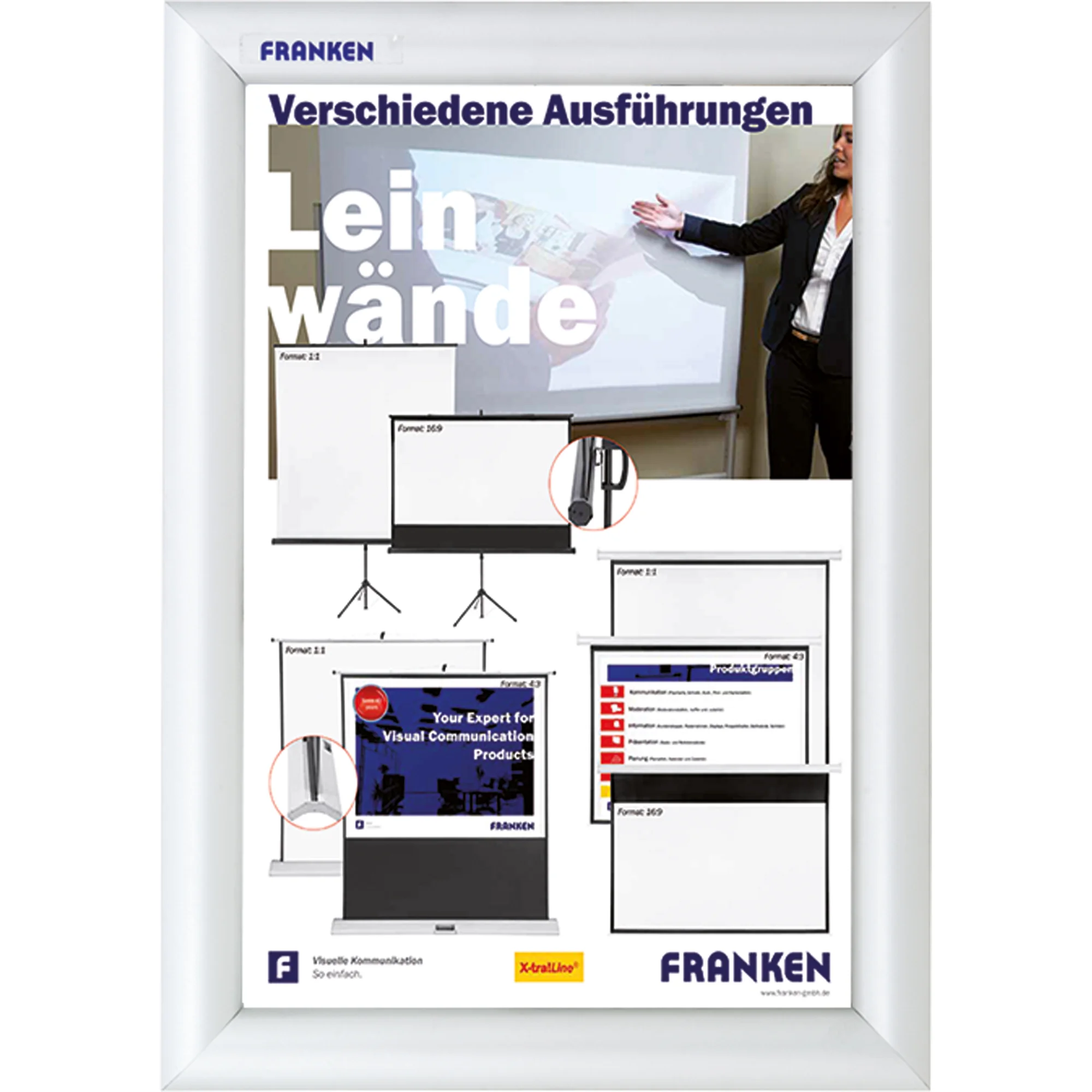 FRANKEN Plakatrahmen Security, feuerfest, DIN A4, silbereloxiert (EAN: 4016946223720)