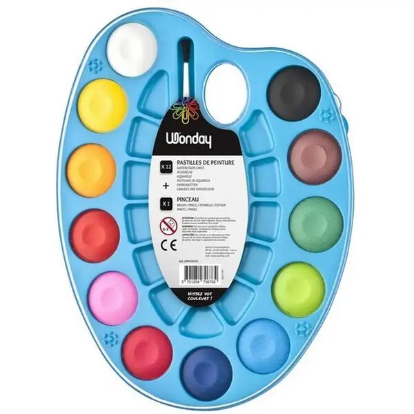 Wonday Deckfarbkasten auf Palette, 12 Farben (EAN: 3701254706782)