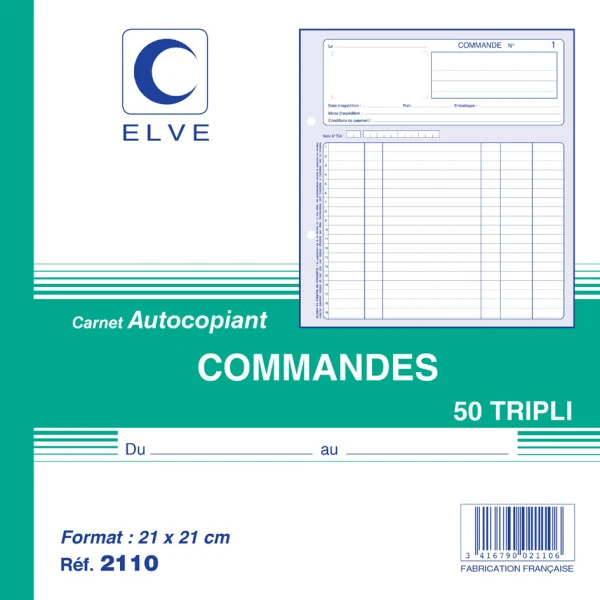 ELVE französisches Formularbuch "Commandes", 210 x 148 mm (EAN: 3416790021168)