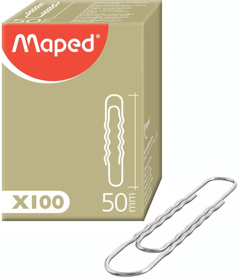 Maped Aktenklammern, vernickelt, 50 mm, gewellt (EAN: 3154140396305)
