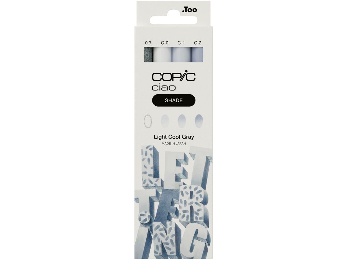 COPIC Marker ciao, 3+1 Set SHADE "Light Cool Gray" (EAN: 4013695268101)