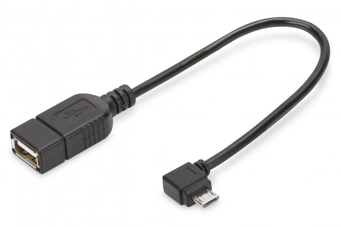DIGITUS USB 2.0 Adapterkabel, Micro USB-B - USB-A, 0,15 m (EAN: 4016032339076)