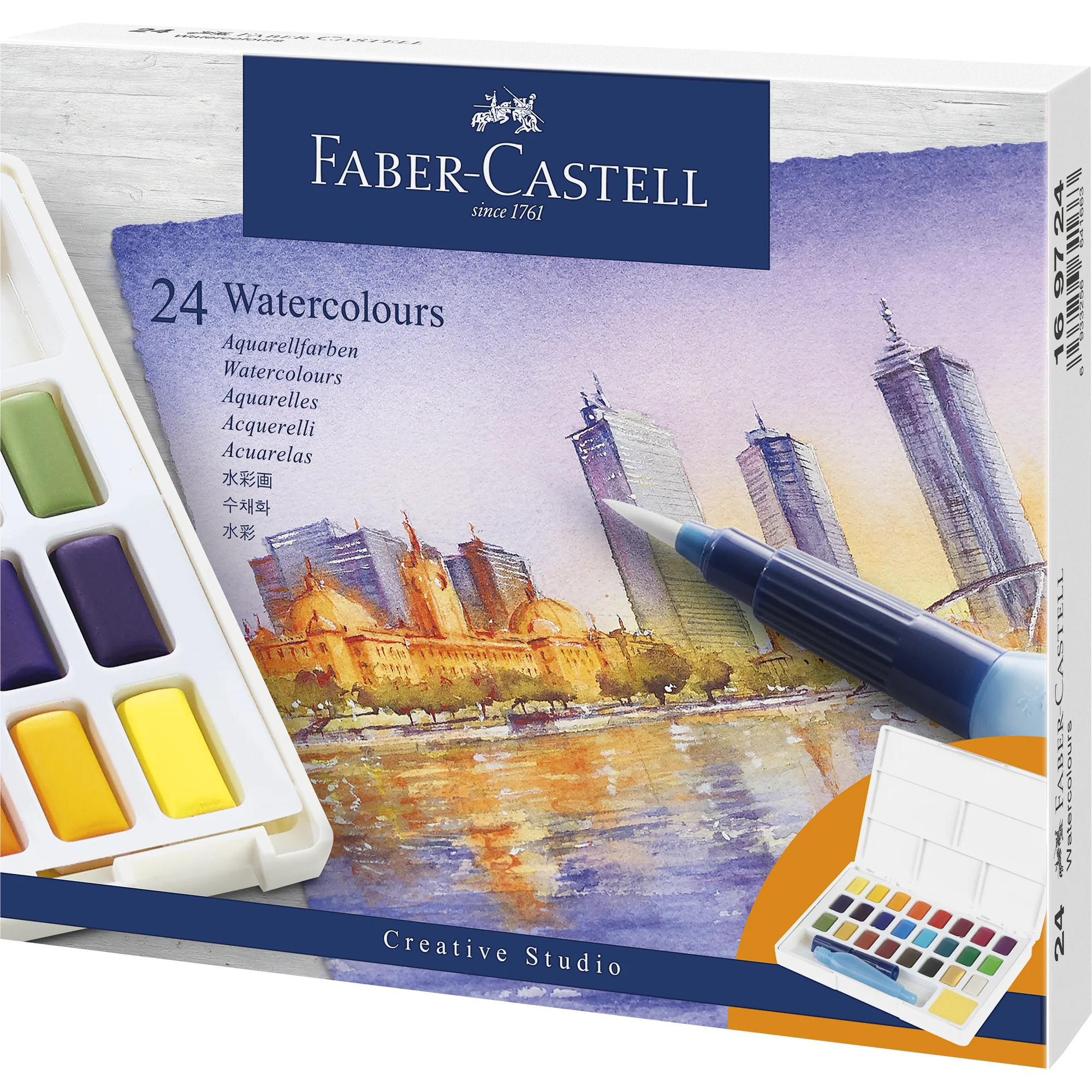 FABER-CASTELL Aquarellfarbe in Näpfchen, 24er Etui (EAN: 6933256641663)