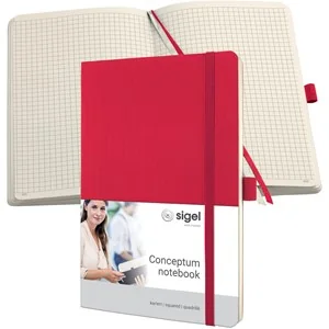 sigel Notizbuch Conceptum, DIN A5, kariert, rot (EAN: 4004360836435)