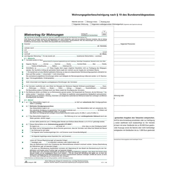 RNK Verlag Vordruck "Mietvertrag für Wohnungen", DIN A4 (EAN: 4002871052504)
