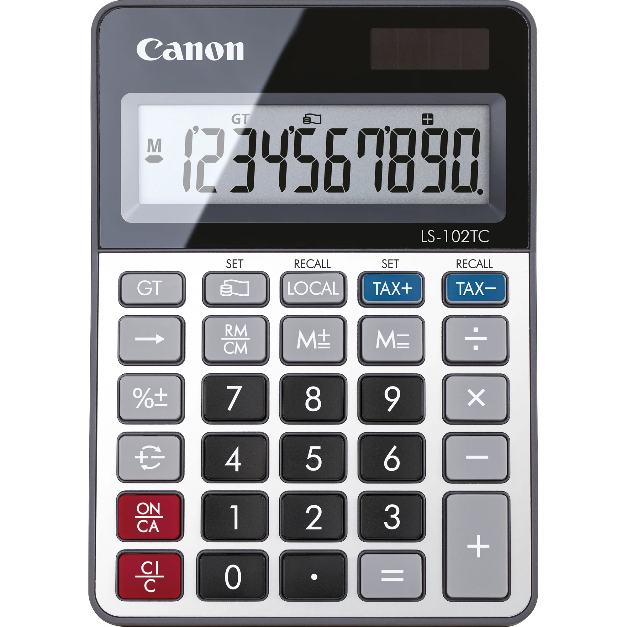 Canon Tischrechner LS-102 TC, Solar-/ Batteriebetrieb (EAN: 4549292104622)