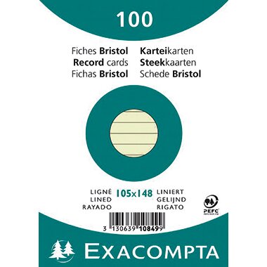 EXACOMPTA Karteikarten, DIN A6, liniert, grün (EAN: 3130639108499)