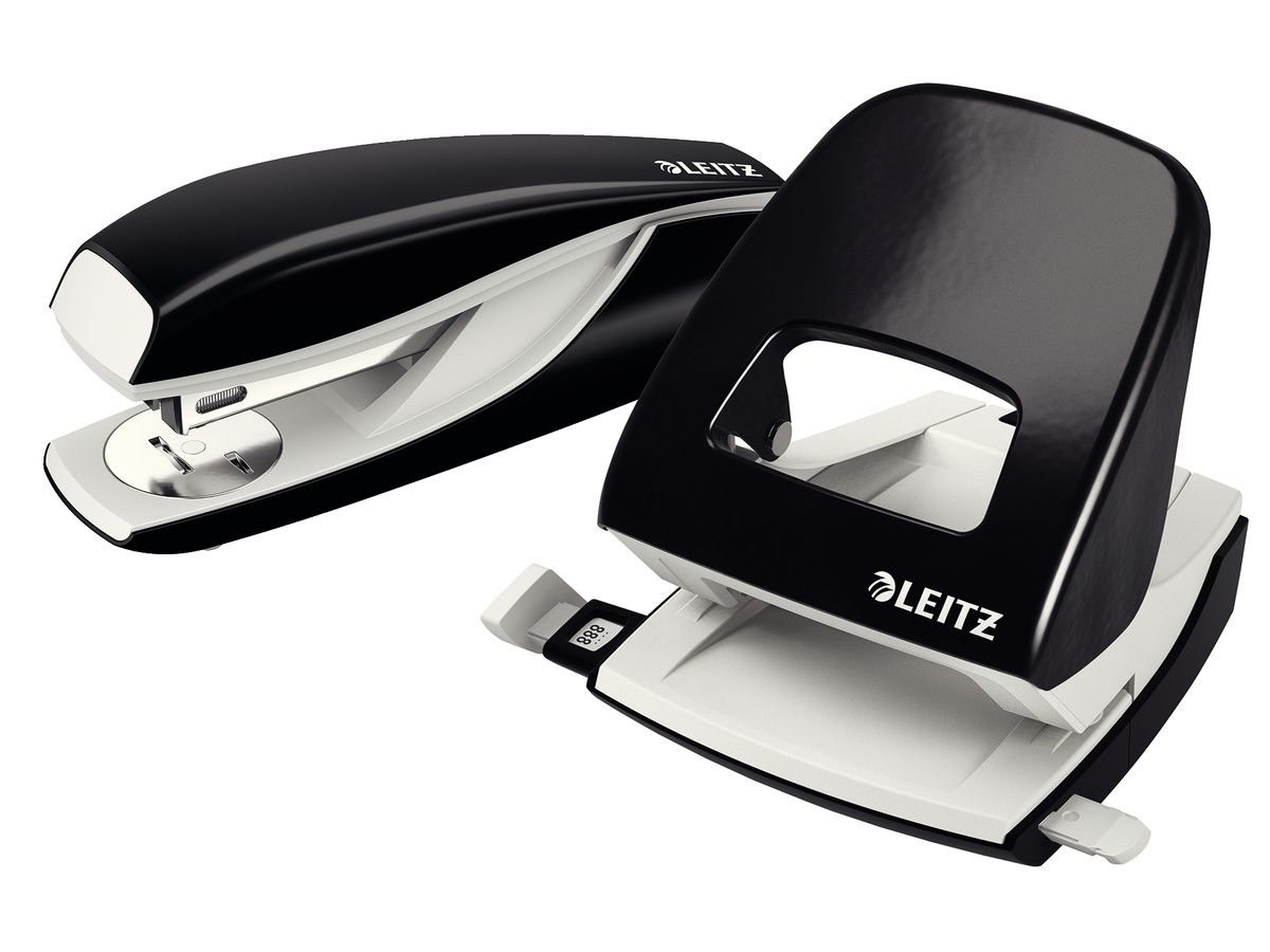 LEITZ Heftgerät- & Locher-Set Nexxt WOW, schwarz-metallic (EAN: 4002432121595)