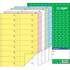 sigel Formularbuch "Bonbuch", A4, 1000 Abrisse, sortiert, blau, rosa, gelb, hellgrün, weiß (EAN: 4004360973093)
