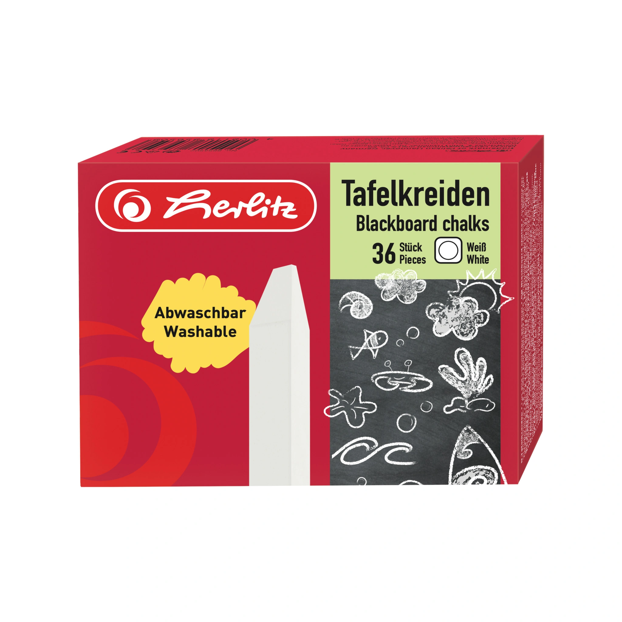 herlitz Wandtafelkreide, weiß, 36er Karton-Etui (EAN: 4008118856508)