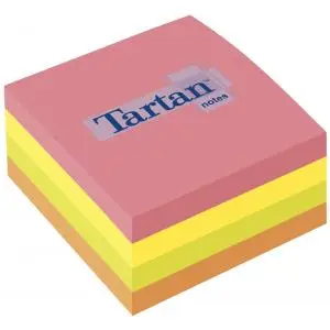 Tartan Haftnotiz Würfel, 76 x 76 mm, farbig sortiert (EAN: 3134375457958)