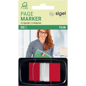 sigel Haftstreifen "Z-Marker" Film Color-Tip, rot, 50 Blatt (EAN: 4004360891229)