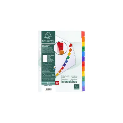 EXACOMPTA Intercalaires mensuels Janvier-Décembre, A4 (EAN: 3130630011132)