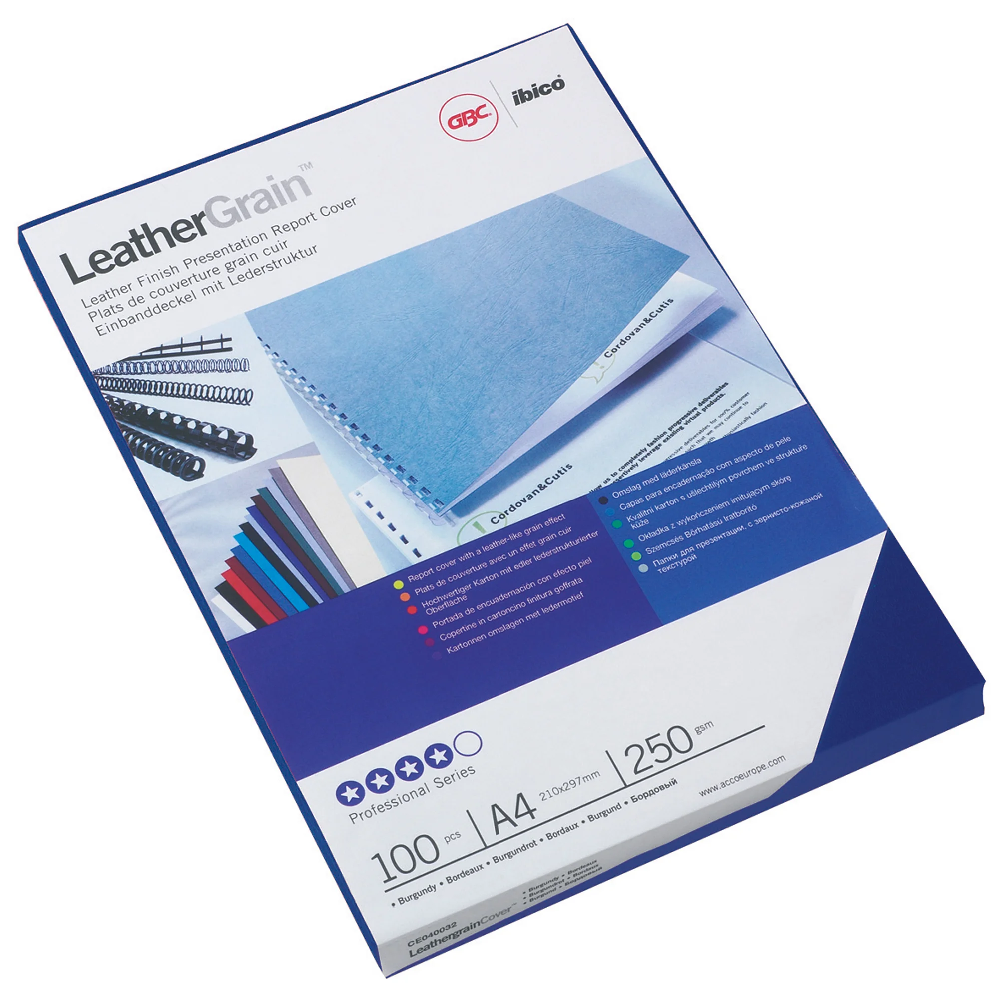 Fellowes Deckblatt Delta, Lederstruktur, DIN A4, royalblau (EAN: 0077511537134)