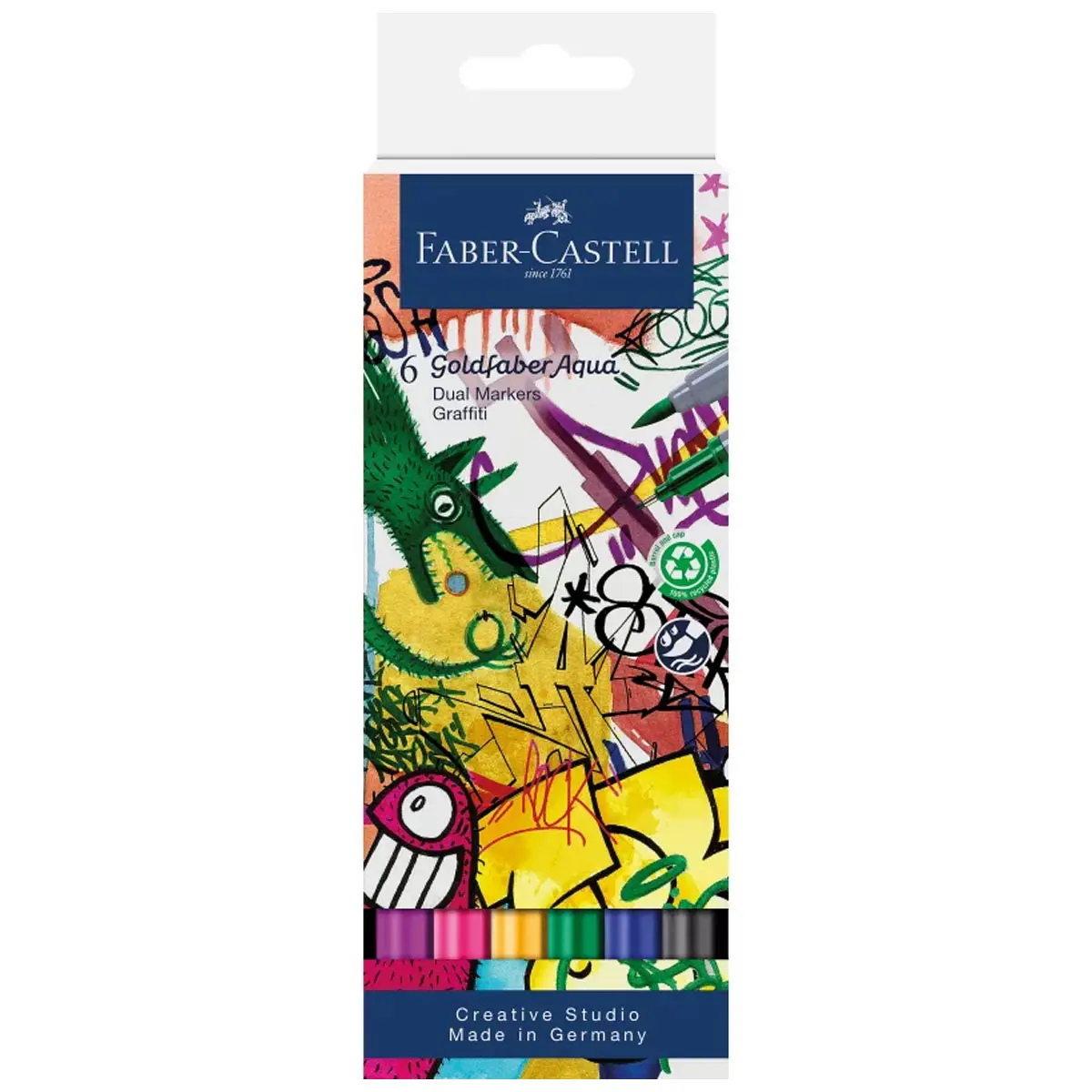 FABER-CASTELL Aquarellmarker GOLDFABER, 6er Etui Graffiti (EAN: 4005401645252)