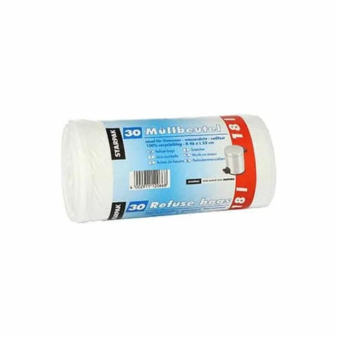 STARPAK Mülleimerbeutel LDPE, 18 Liter, weiß (EAN: 4002911120668)