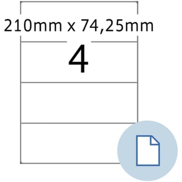 HERMA Universal-Etiketten DATAPRINT, 210 x 74,25 mm, weiß (EAN: 4008705084055)