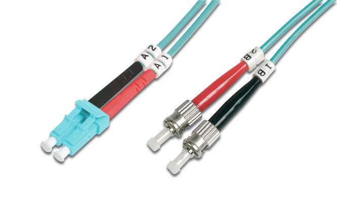 DIGITUS LWL Patchkabel, 2 x ST - LC-Duplex, OM3, 3,0 m (EAN: 4016032249290)