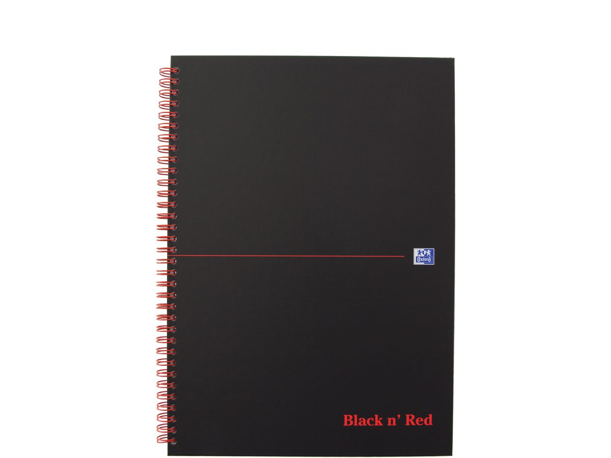Oxford Black n' Red Spiralbuch, DIN A4, kariert, Karton (EAN: 4006140009145)