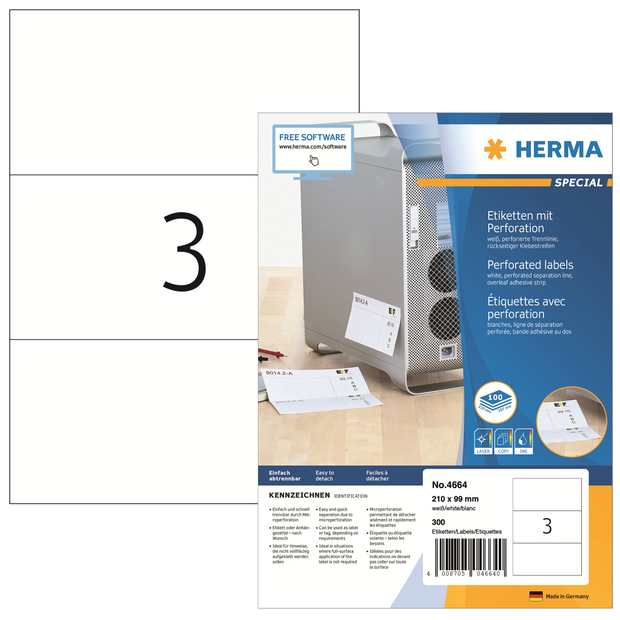 HERMA Universal-Etiketten SPECIAL, perforiert (EAN: 4008705046640)