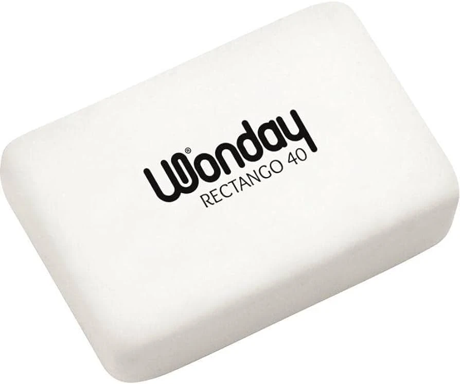 Wonday Kunststoff-Radierer RECTANGO 40, weiß (EAN: 3701254714596)