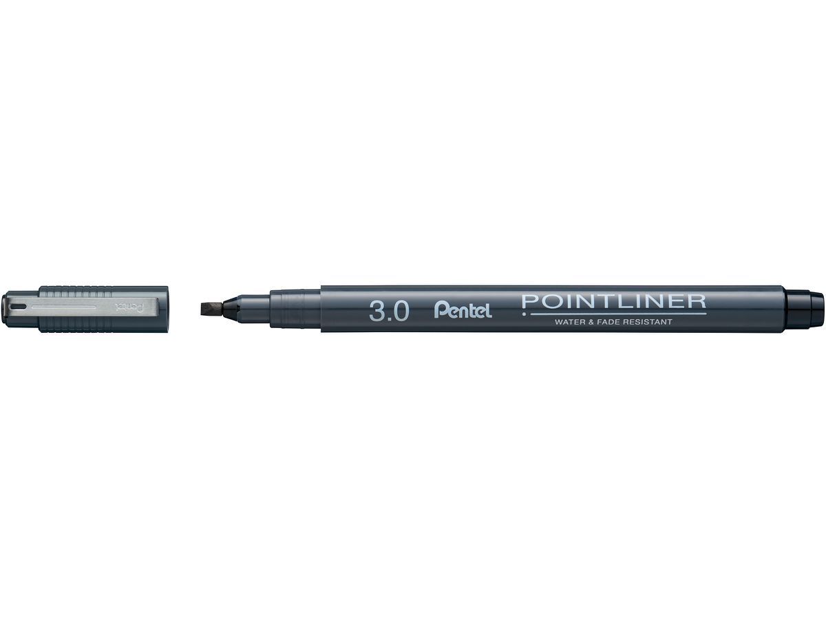 PentelArts Permanent Fineliner Pointliner, schwarz, 3,0 mm (EAN: 0884851060211)
