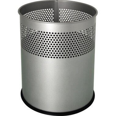 helit Stahl-Papierkorb "the dot", 15 Liter, alu-grau (EAN: 4012086010435)
