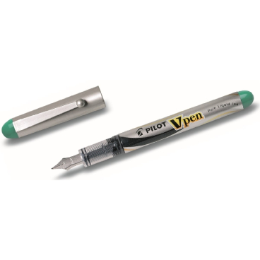 PILOT Einweg-Füllhalter V-Pen Silver, grün (EAN: 4902505281679)