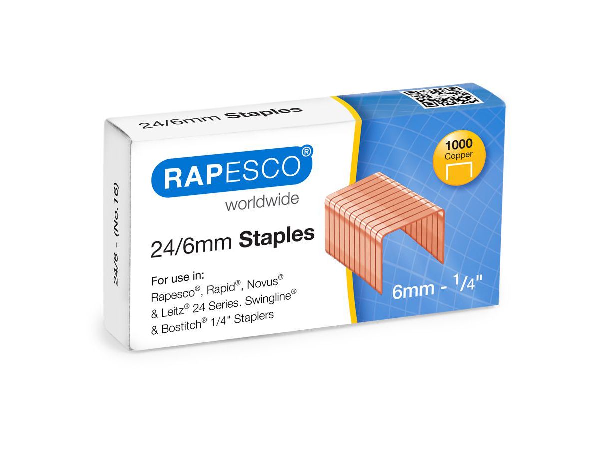 RAPESCO Heftklammern 24/6, verkupfert + galvanisiert (EAN: 5018505025089)