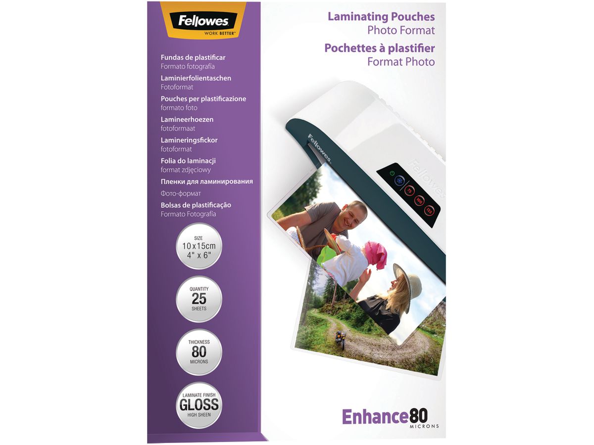 Fellowes Laminierfolientasche, 150 x 100 mm, 160 mic (EAN: 0077511544064)