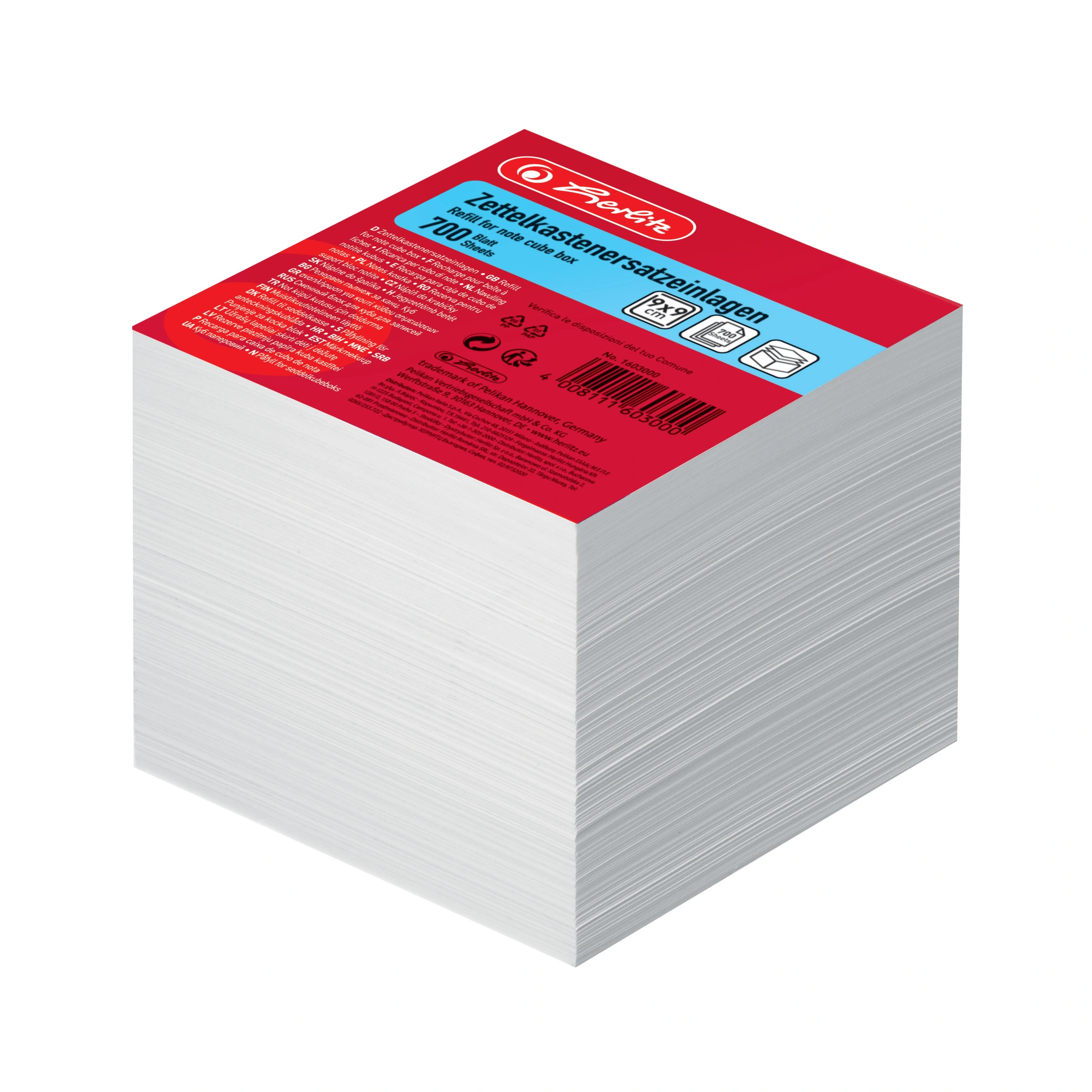 herlitz Zettelboxeinlagen, 90 x 90 mm, weiß (EAN: 4008111603000)