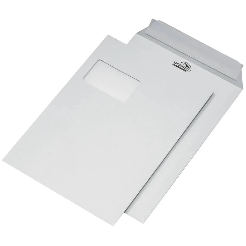 SECURITEX Versandtasche, C4, weiß, mit Fenster, 130 g/qm (EAN: 4003928885519)