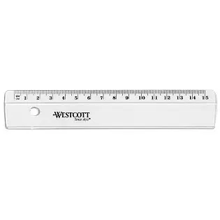 WESTCOTT Flachlineal, aus Kunststoff, Länge: 150 mm (EAN: 4027521512238)