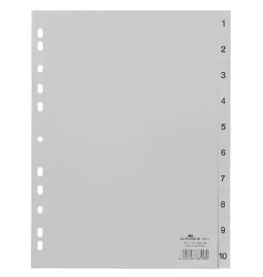DURABLE Kunststoff-Register, Zahlen, A4, 10-teilig, 1 - 10 (EAN: 4005546665580)