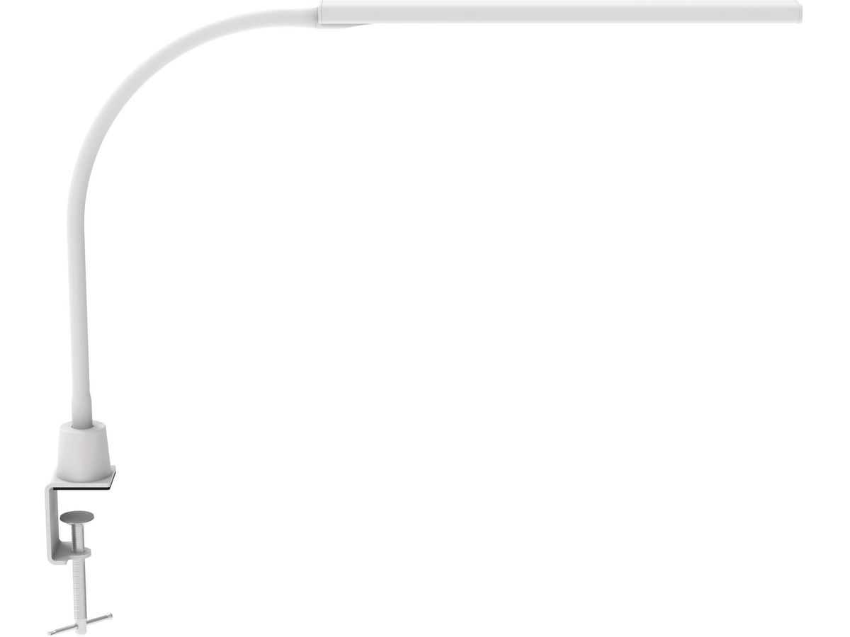 MAUL LED-Tischleuchte MAULpirro, weiß, dimmbar, mit Klemmfuß (EAN: 4002390091763)