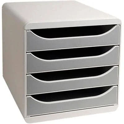 EXACOMPTA Schubladenbox BIG-BOX, 4 Schübe, lichtgrau/, lichtgrau/steingrau (EAN: 9002493023505)