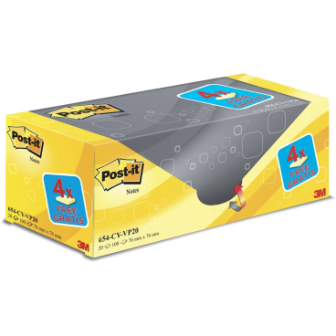 Post-it Haftnotizen notes, 76 x 76 mm, gelb, 16 + 4 gratis (EAN: 4046719906437)
