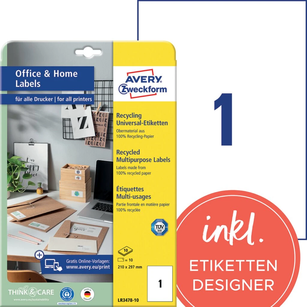 AVERY Zweckform Recycling-Universal-Etiketten Home Office (EAN: 4004182334782)
