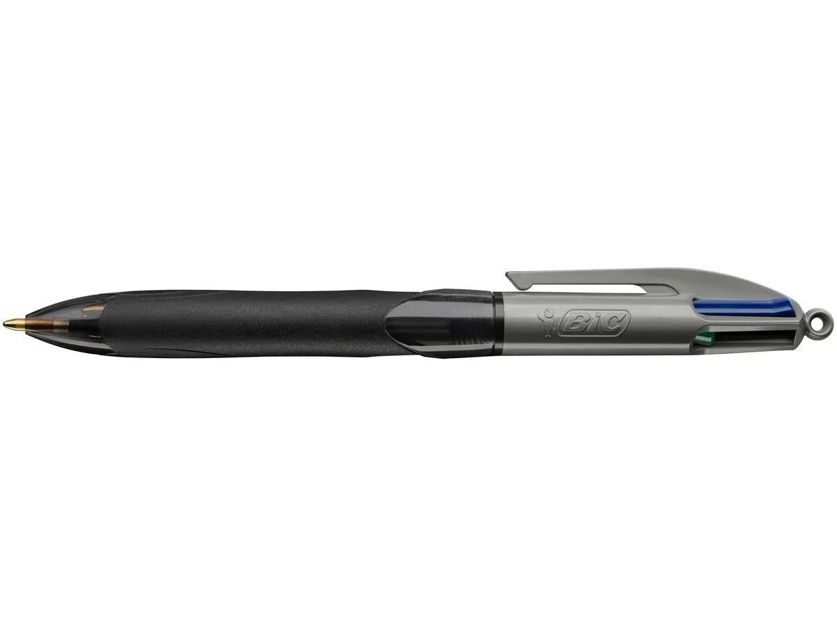BIC Druckkugelschreiber 4 Colours Grip Pro, blau, schwarz, rot und grün (EAN: 3086123372382)