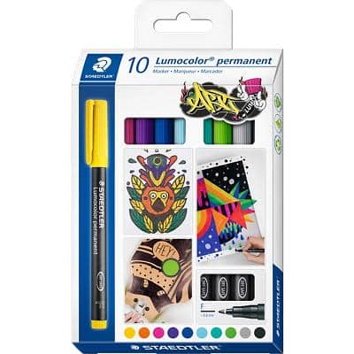 STAEDTLER Lumocolor Permanent-Marker 318F, 10er Kartonetui (EAN: 4007817086100)