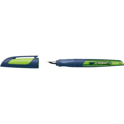 STABILO Füllhalter EASYbuddy L, Linkshänder, stahlblau/, stahlblau/limette (EAN: 4006381607131)