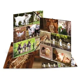 HERMA Eckspannermappe "Bauernhoftiere", Karton, DIN A4 (EAN: 4008705193443)