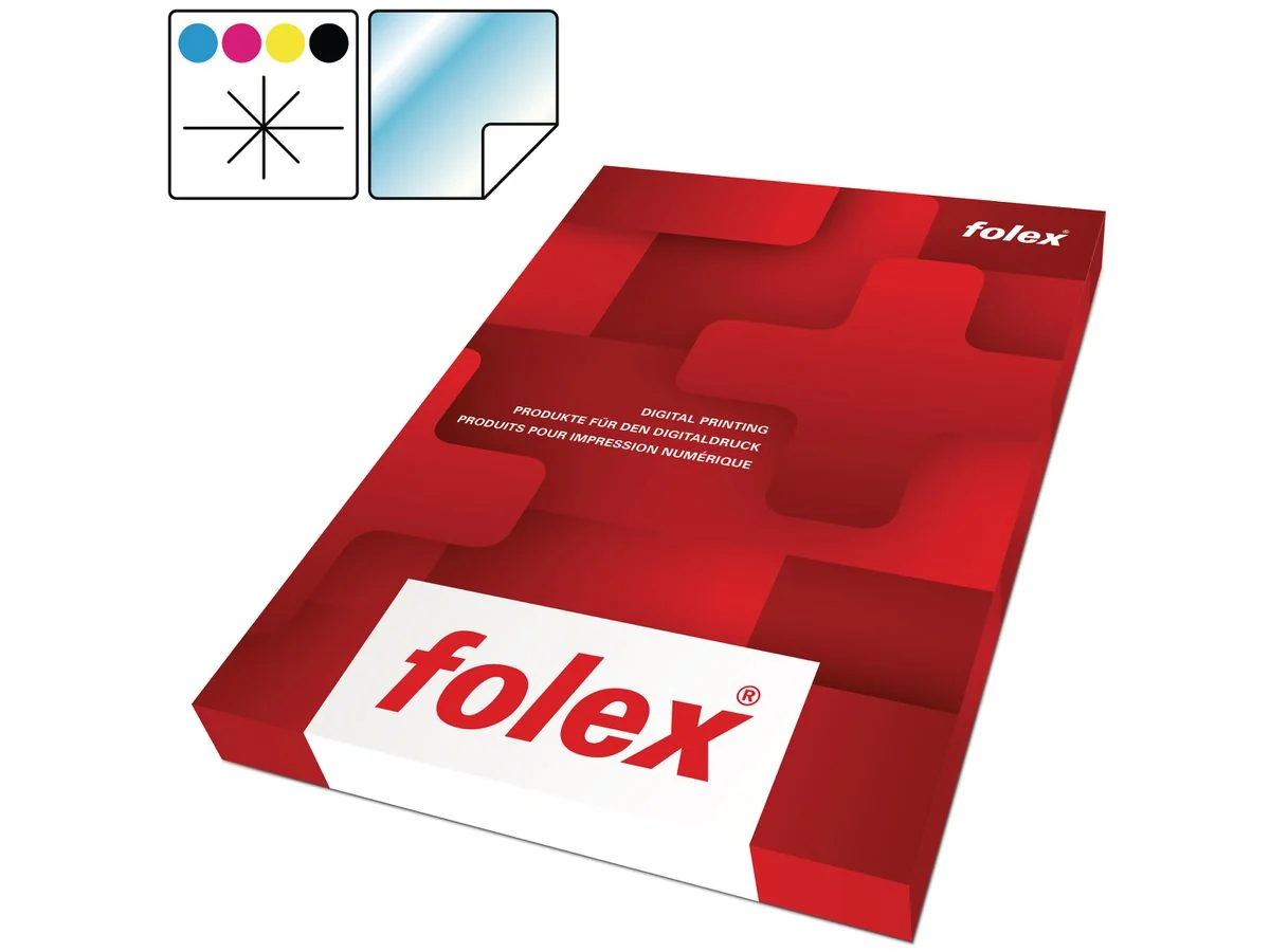 FOLEX Color-Laserfolie CLP Adhesives P WO, DIN A4, weiß glänzend (EAN: 7610689081271)