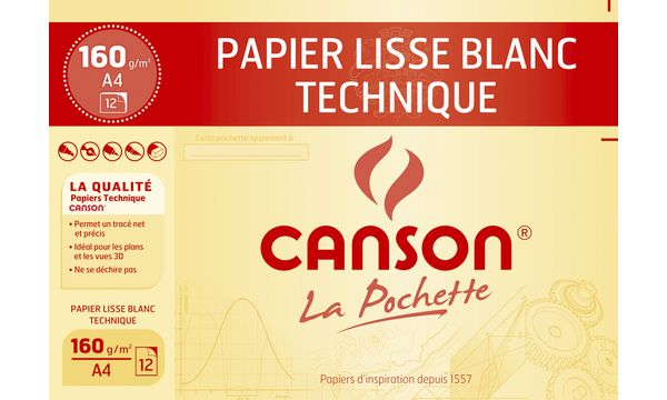 CANSON technisches Zeichenpapier, DIN A4, 160 g/qm, weiß (EAN: 3148950371041)