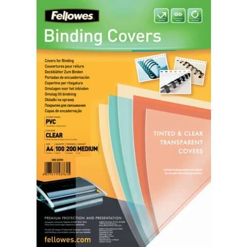 Fellowes Deckblatt, DIN A4, PVC, transparent, 0,20 mm (EAN: 0077511537615)