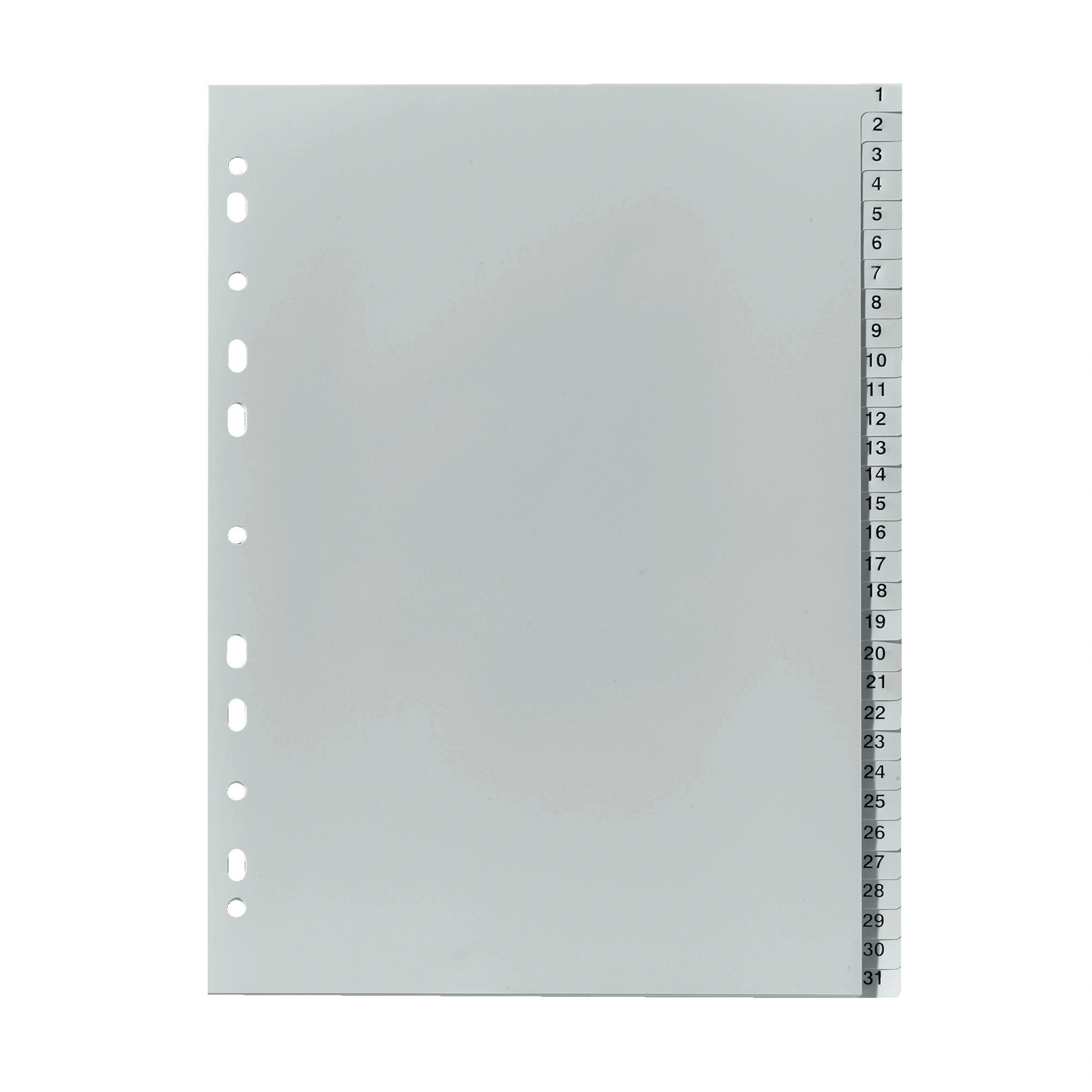 herlitz Kunststoff-Register, Zahlen, A4, 31-teilig, grau (EAN: 4008110315119)