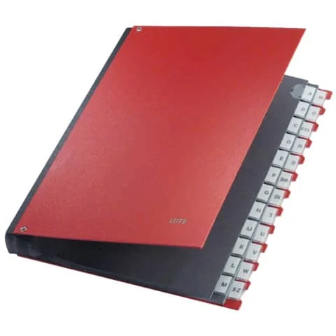LEITZ Pultordner, A4, A-Z, 24 Fächer, Kunststoff, rot (EAN: 4002432311729)