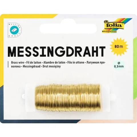 folia Golddraht, 0,3 mm x 80 m, gold, aus Messing (EAN: 4001868032840)