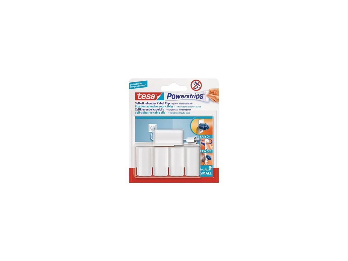 tesa Powerstrips Kabel-Clip, weiß (EAN: 4042448105745)
