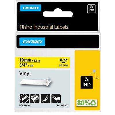 DYMO RHINO Vinyl-Schriftband schwarz/gelb, 19 mm x 5,5 m (EAN: 0071701184337)